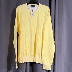 Men’s Express Light yellow crew Neck Sweater Large new with tags